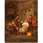 Gillis van Tilborgh (attribuito a) (Bruxelles 1625 - Bruxelles 1678), a) Tavern Interior with Hostess and Patrons; b) Tavern Interior with Musicians. A pair of paintings