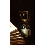 Artista italiano, XVII secolo, Vanitas with skull, books, and hourglass