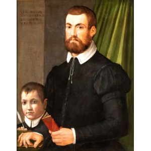 Santi di Tito (Sansepolcro 1536 - Firenze 1603), Portrait of a man with his son