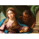 Sebastiano Conca (Gaeta 1680 - Napoli 1764), Holy family with Saint Antonio from Padua and Saint Marc the Evangelist