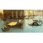 Giovanni Antonio Canal detto il Canaletto (seguace di) (Venezia 1697 - 1768), The Grand Canal from the vicinity of the Rialto Bridge