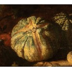 Michelangelo Pace Del Campidoglio (Roma 1610 - 1670), Still life of fruits in a landsacpe