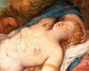 Sebastiano Ricci (seguace di) (Belluno 1659 - Venezia 1734), Cupid Driving a Satyr away from the Sleeping Venus