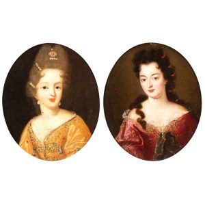 Artista francese, XVIII secolo, Pair of female portraits