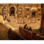 Artista attivo a Venezia, XIX secolo, View of Campo San Giovanni e Paolo, with the façade of the Scuola Grande di San Marco