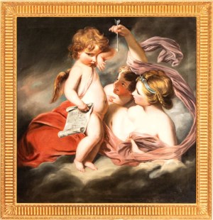 Joshua Reynolds (seguace di) (Plympton 1723 - Londra 1792), The education of Cupid