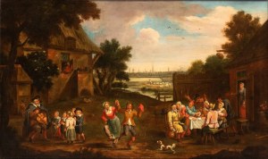 David Teniers Il Giovane (ambito di) (Anversa 1610 - Bruxelles 1690), Village revel