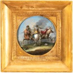 Antonio Maria Marini (cerchia di) (Venezia 1668 - 1725), a) Equestrian clash between two Turks and a Christian; b) Equestrian clash between two Christians and a Turk. Pair of paintings
