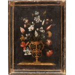 Giacomo Recco (ambito di) (Napoli 1603 - 1653), Two still lifes with flowers in a vase. Pair of paintings