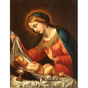 Carlo Dolci (seguace di) (Firenze 1616 - 1686), Virgin and Child with the Sleeping Infant Jesus
