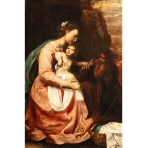 Artista attivo a Roma, XVII secolo, Virgin with Child and Saint John the Baptist