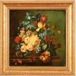 Artista fiammingo, XVIII secolo, Still life with flowers in a vase