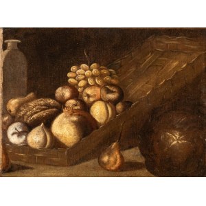 Artista lombardo, XVII secolo, Still life of fruit in a basket