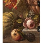 Artista attivo a Napoli, Still life of flowers and fruits in a garden