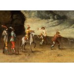 Artista fiammingo, XVIII secolo, Landscape with ambush of brigands