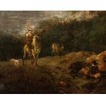 Artista olandese, XIX secolo, Landscape with water and figures