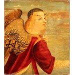 Vittore Carpaccio (neimodi_di) (Venezia 1465 - Capodistria 1525), a) Angel with red robe; b) Angel with a pearl diadem. Pair of paintings