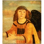 Vittore Carpaccio (neimodi_di) (Venezia 1465 - Capodistria 1525), a) Angel with red robe; b) Angel with a pearl diadem. Pair of paintings