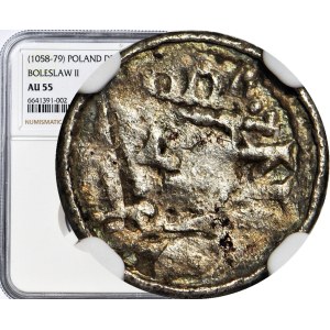 Bolesław II the Bold, 1058–1079, Denarius, royal type, letter Z behind the head