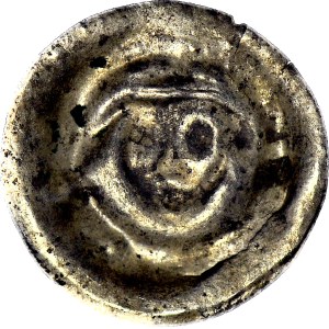 RR-, Button-shaped bracteate, second half of the 13th century, province unknown, Head wearing a bonnet?