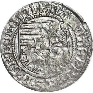 R-, Silesia, Maciej I Korwin 1469–1490, Grosz, THE FIRST grosz bearing the inscription WROCŁAW