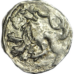 Silesia, George of Podiebrad 1454–1462, Halerz (undated), Lion/Eagle, mint mark, R5, long and thin eagle feathers