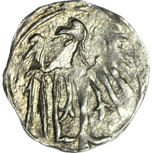 Silesia, George of Podiebrad 1454–1462, Halerz (undated), Lion/Eagle, mint mark, R5, long and thin eagle feathers
