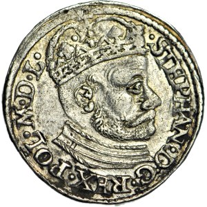 Stefan Batory, Trojak 1581, Olkusz, selten und wunderschön