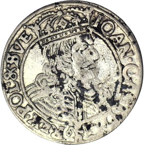 RR-, Jan Kazimierz, Szóstak, 1661 GBA, Lviv, ARGN error, pointed shields
