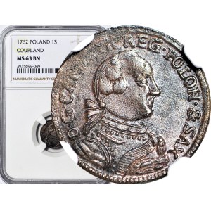 R-, Courland, Charles Christian of Saxony, Schilling 1762, Mitava, mint