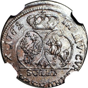 R-, Courland, Charles Christian of Saxony, Schilling 1762, Mitava, mint