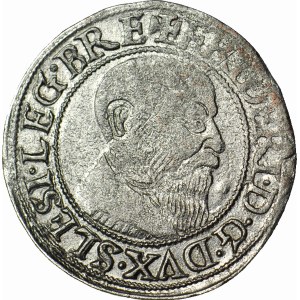 R-, Silésie, Frédéric II, Gros 1543, BRZEG, date à droite, large barbiche