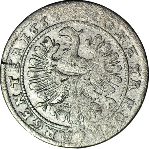 Silesia, Louis IV of Legnica, 15 kreuzers, 1663, Brzeg, Broad bust, GOLDB: