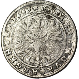 RR-, Silesia, George III of Brzeg, 15 kreuzers, 1663, BRZEG, UNLISTED!