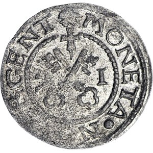 R-, Città Libera di Riga, scellino di Riga del 1570, lucido