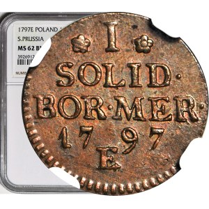 RRR-, Zabor, South Prussia, Schilling 1797 E, Königsberg, EXTREMELY RARE IN MS