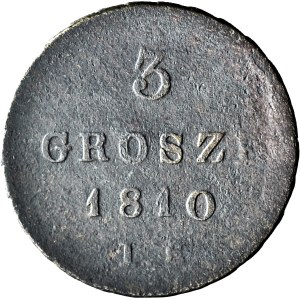 RR-, Duché de Varsovie, 3 groszy 1810 IS, « O » provenant d'un autre jeu de poinçons