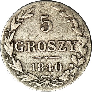 Regno di Polonia, 5 groszy, 1840 MW