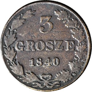 Kingdom of Poland, 3 grosze, 1840 MW