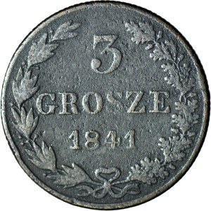 R-, Królestwo Polskie, 3 grosze 1841 MW, rzadki rocznik