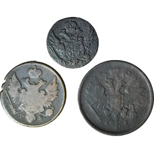 Regno di Polonia, Set da 3 pezzi - 3 groszy 1826, 1 grosz 1816, 2 kopejki 1861 BM