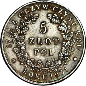 November Uprising, 5 zlotych, 1831, Warsaw