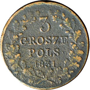 November Uprising, 3 groszy, 1831