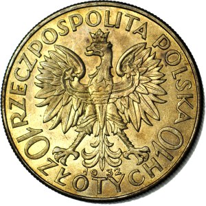 10 zlotych, 1932, Head, London, mint