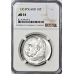 10 zlotych, 1936, Piłsudski, mint condition, fresh stamp
