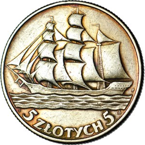 5 złotych 1936 Żaglowiec