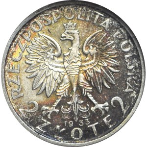 2 zloty 1933, Hlava