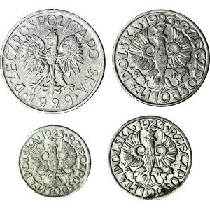 10 gr, 20 gr, 50 gr (1923), 1 zloty (1929)