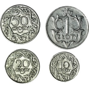 10 gr, 20 gr, 50 gr 1923, 1 zloty 1929