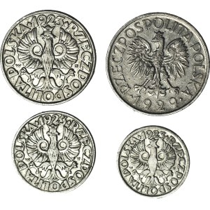 10 gr, 20 gr, 50 gr 1923, 1 zloty 1929
